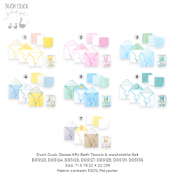 Duck Duck Goose 6 Pc Bath Towels & Washcloths Set