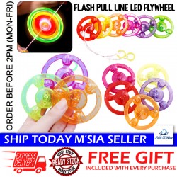 [Little B House] Pull Led Flywheel Toy Spinning Toy Mini Toy For Kids Party Goodies Children Day 玩具飞轮 Mainan Mini -BT419