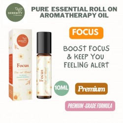 10ml Pure Essential Roll On Natural Aromatherapy Oil for Kids & Adult Upgraded Formula Essential Oil Roller (Focus)