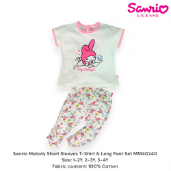 Sanrio Melody Short Sleeves T-Shirt & Long Pant Set MM40240