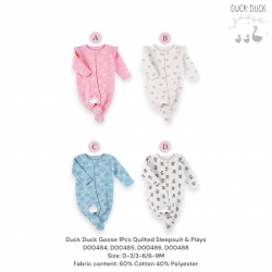 Duck Duck Goose 1Pcs Quilted Sleepsuit and Plays D00484/D00485/D00486/D00488
