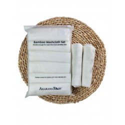 Akarana Baby Organic Bamboo Washcloth Set Super Soft 6 in 1 Pack Baby Handkerchief (White)