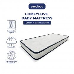 ZEECLOUD® Comfylove Baby Mattress – Medium Firm / Hypoallergenic & Comfortable | 120cm x 60cm x 10cm | Boleh Custom Saiz