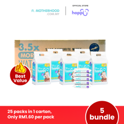 Hoppi Baby Wet Wipes 1 Carton (20 Wipes x 5 Packs) Promotion
