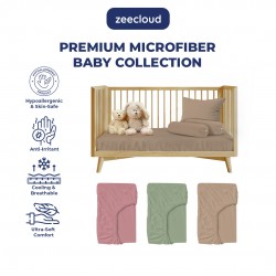 ZEE CLOUD® Premium Microfiber Baby Mattress Fitted Sheet (Almond)