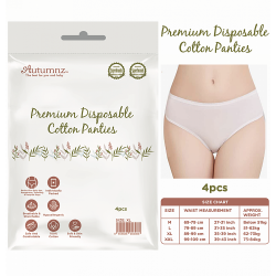 Autumnz - Premium Disposable Cotton Panties (4pcs/pack) *M / L * (BEST BUY)