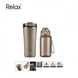 0.48L RELAX S/S Thermal Tumbler + 600ml RELAX Tritan Water Bottle