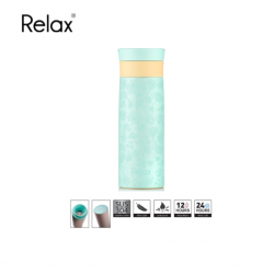 Relax Bottles "3D Transparent Flower" Doodling Art 400ml 18.8 S/S Thermal Flask (Tiffany Blue)