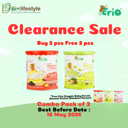*Clearance Sale* (Combo Pack Of 2) Erio Organic Baby Cereal With Probiotic - Ancient Grains (200g x 2) - Free 2pcs