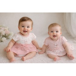 Elegant Kids 1Pc Bodysuit Dress With Frills In Hanger ELBK56973
