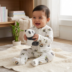 Little Star Bamboo Sleepsuit Zip With Hand & Foot Coverings LSB55200, LSB55201, LSB55202,LSB55203, LSB55204, LSB55205