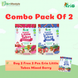 (Combo Pack Of 2) Erio Organic Little Tubes (30g) - Free 2 Pcs Erio Little Tubes Mixed Berry