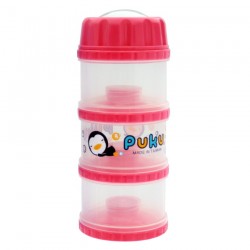 PUKU 3 Layers Extra Large Independet Milk Powder Dispenser Formula Baby Infant Container Portable Box Case 100ml Pink P11012-899