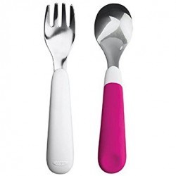 OXO TOT Spoon & Fork Set - Pink