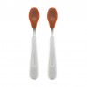 OXO TOT Feeding Spoon Set With Soft Silicone (Twin Pack) - Orange