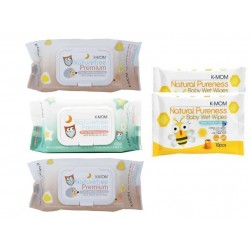 K-Mom Nature Free Organic Premium Wet Wipes (100s x 3 packs) + FREE 10pcs Wet Tissue 2 Packs
