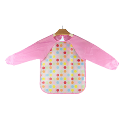 Ichiro Waterproof BIB with sleeves- Pink Polka