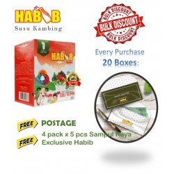 Habib Susu Kambing Asli Super 900G - 20 boxes Free Sampul...