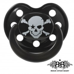 Rock Star Baby Silicone Pacifiers Ortho - PIRATE (Black/Black)