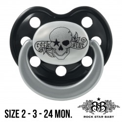 Silicone Pacifiers Ortho - TATTOO PIRATE (Pearl/Black)