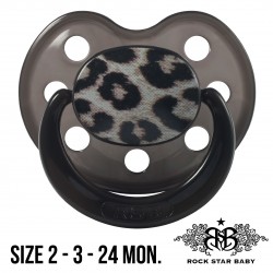 Silicone Pacifiers Ortho - PEACE (Black/Red)