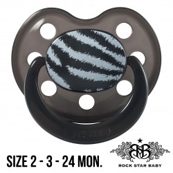 Rock Star Baby Silicone Pacifiers Ortho - ZEBRA (Black/Black)