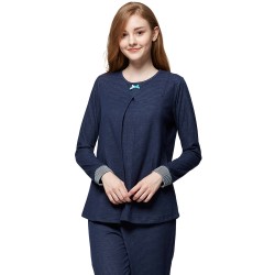 Mamaway Cotton Candy ​Maternity and Nursing Pajamas Sleepwear Set Baju Tidur (Navy Blue)