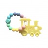 Teether Joy Pastel Duo Ring - Yellow Train