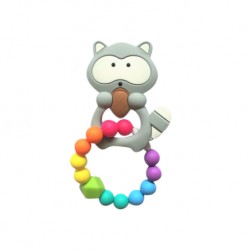 Teether Joy Vibrant Duo - Grey Raccoon Ring