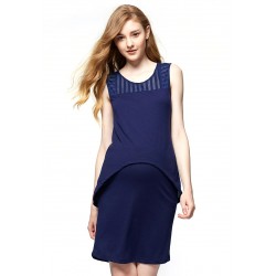 Mamaway Maternity & Nursing Two Tiered Dress (Blue)