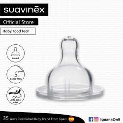 Suavinex BPA Free Wide Neck Feeding Bottle Dense Flow Round Silicone Food Teat Replacement x 2 pcs