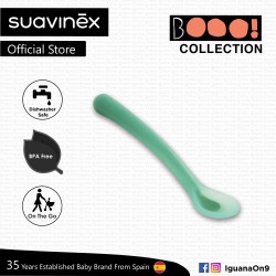 Suavinex Boo Collection BPA Free Soft and Flexible Spoon For Sensitive Gums (Teal)