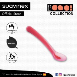 Suavinex Boo Collection BPA Free Soft and Flexible Spoon For Sensitive Gums (Pink)