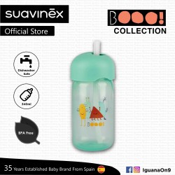 Suavinex Boo Collection BPA Free Baby Straw Training Cup Bottle (Teal)