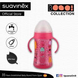 Suavinex Boo Collection BPA Free Non Spill Baby First Training Spout Bottle 270ml (Pink)