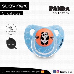 Suavinex Panda Collection BPA Free 6 - 18 Months Anatomical Soother Pacifier (Blue Bamboo Panda)