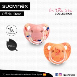 Suavinex In The Sea Collection BPA Free 6 - 18 Months Anatomical Soother Pacifier Set (Pink Mermaid
