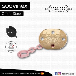 Suavinex Couture Collection BPA Free Premium Soother Pacifier Clip (Pink)
