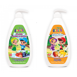 Mu'min Junior Syampu Susu 750ml - Mangga & Epal & Syampu Rambut & Badan 750ml - Buah buahan Beri Bundle