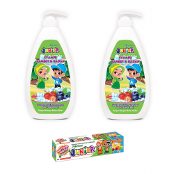 Mu'min Junior Syampu Rambut & Badan 750ml - Buah buahan Beri x2 + Mu'min Junior Fruities 50g [Bundle]