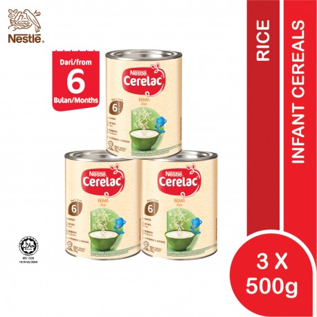 (SET 3 UNIT) CERELAC Infant Cereals Rice 500g