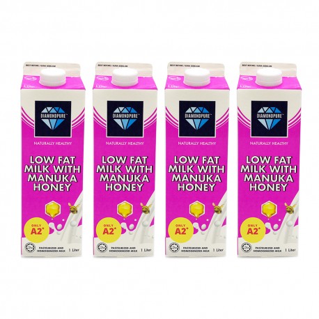 [Chilled] DiamondPure Low Fat Milk with Manuka Honey 1L (4 Packets)