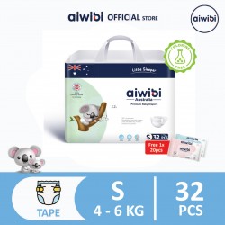 Aiwibi Premium Tape Diaper 02 - S 32pcs (Medium Pack)