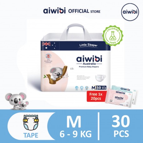 Aiwibi Premium Tape Diaper 02 - M 30pcs (Medium Pack)
