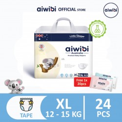 Aiwibi Premium Tape Diaper 02 - XL 24pcs (Medium Pack)