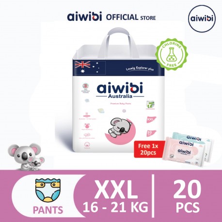 Aiwibi Premium Pant Diaper 12 - XXL 20pcs (Medium Pack)