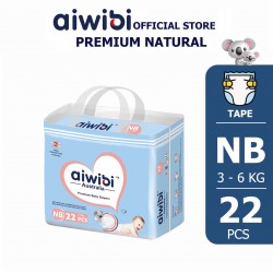 Aiwibi Premium Tape Diaper 02 - NB 22pcs (Medium Pack)