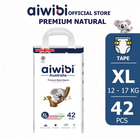 Aiwibi Premium Tape Diaper 02 - XL 42pcs (Large Pack)