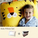 Milo & Gabby Kids Pillow & Pillowcase Set (Tiger Designed)