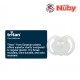 Nuby Little Gems Pacifier with Orthodontic Silicone Baglet With PP Hygienic Cover In PS Box 6M-18M (Dark Green, White)
